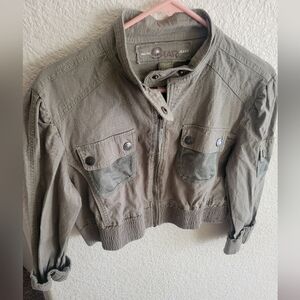 Girls XLarge Navy Green Jean Cropped Jacket-Original Star Jeans